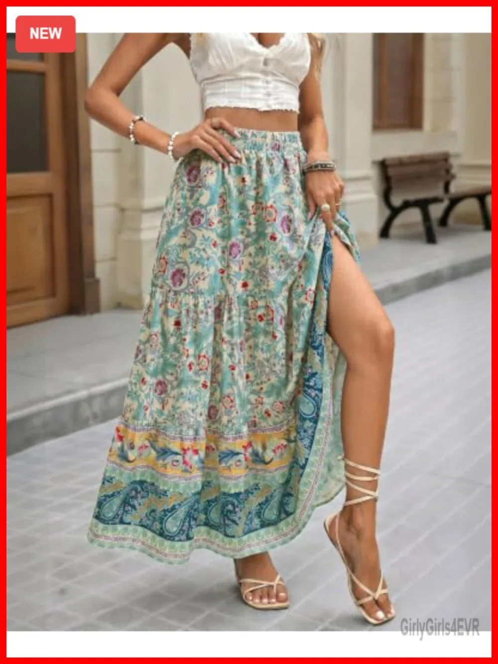 High Waist A-Line Flowy Maxi Skirt with Pockets Lightweight Chiffon